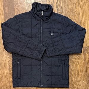 The North Face Youth Black Quilted Puffer Jacket with Chest Pocket